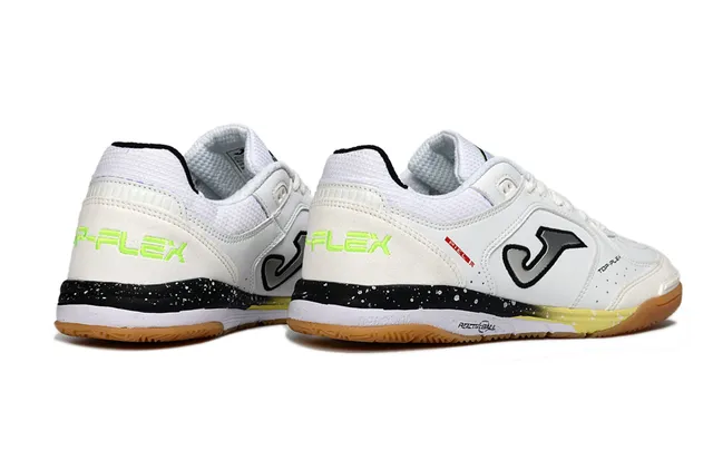 Joma Top-Plex White Black Neon Green Indoor Soccer Shoes 5