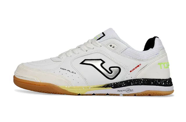 Joma Top-Plex White Black Neon Green Indoor Soccer Shoes 6