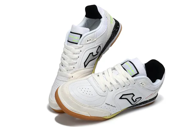 Joma Top-Plex White Black Neon Green Indoor Soccer Shoes 7