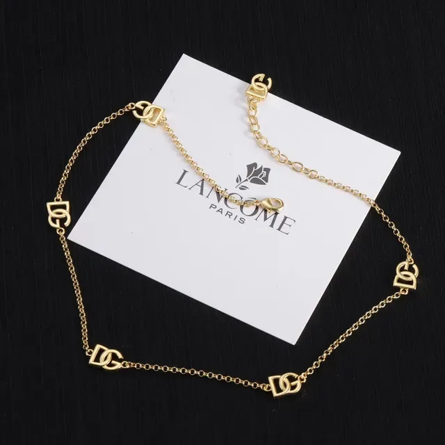 Lancôme Gold Chain Interlocking Logo Charms Bracelet 5
