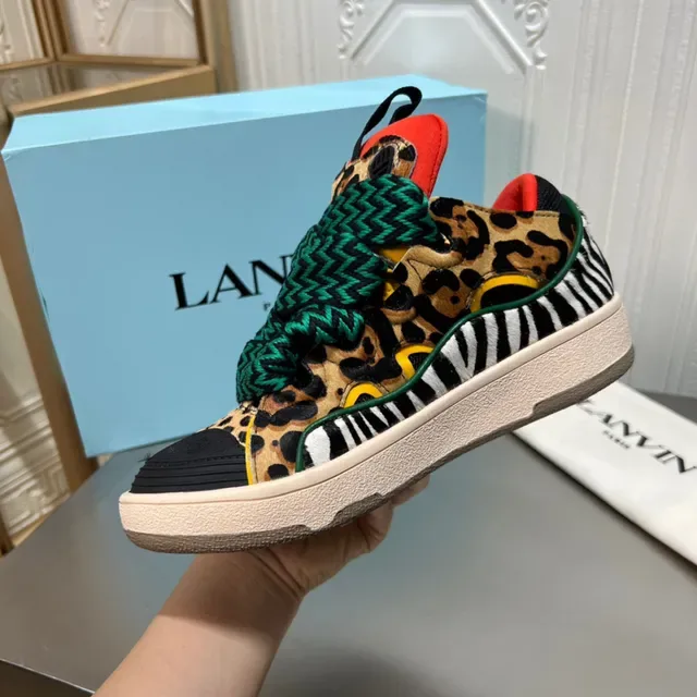 Lanvin Animal Print Zigzag Strap Platform Lifestyle Sneaker 3