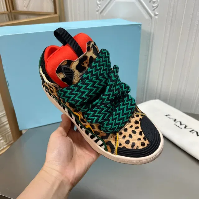 Lanvin Animal Print Zigzag Strap Platform Lifestyle Sneaker 4