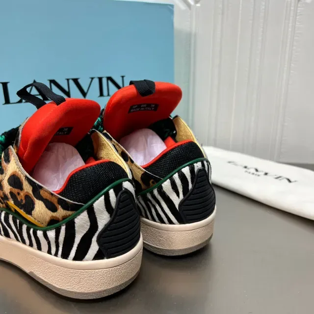 Lanvin Animal Print Zigzag Strap Platform Lifestyle Sneaker 5