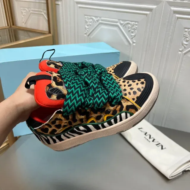 Lanvin Animal Print Zigzag Strap Platform Lifestyle Sneaker 6