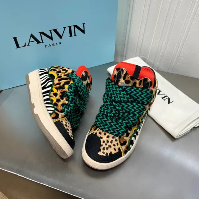 Lanvin Animal Print Zigzag Strap Platform Lifestyle Sneaker 7