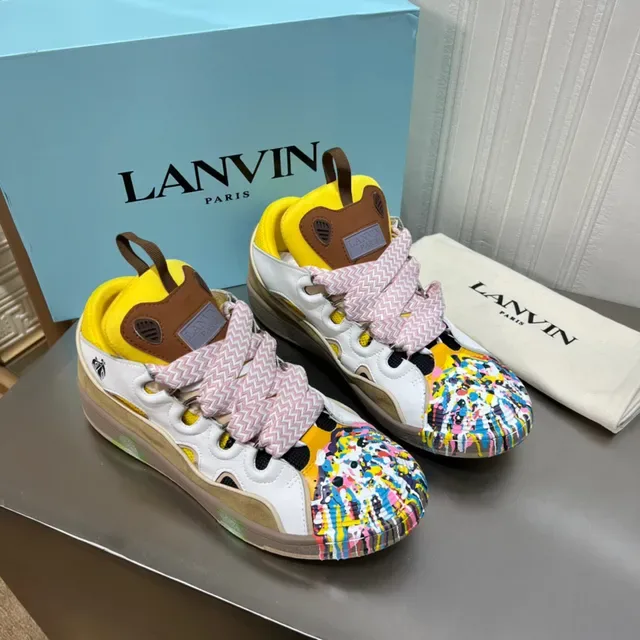 Lanvin Zapatilla Lifestyle con Salpicaduras de Pintura y Corte 8