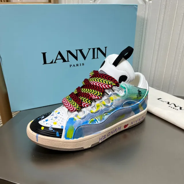 Lanvin Paint-Splatter Graphic Lifestyle Sneaker 1
