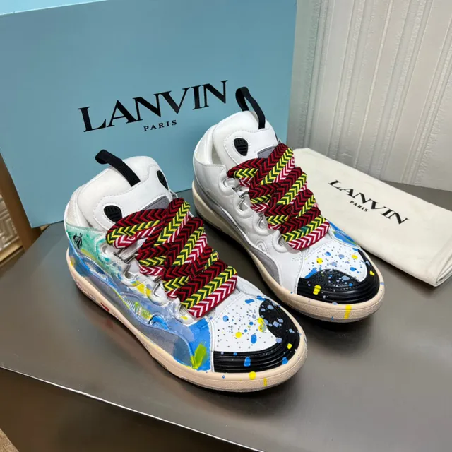 Lanvin Paint-Splatter Graphic Lifestyle Sneaker 9
