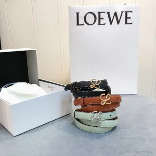 Loewe Anagram Belt Cinturón negro marrón claro verde menta de cuero