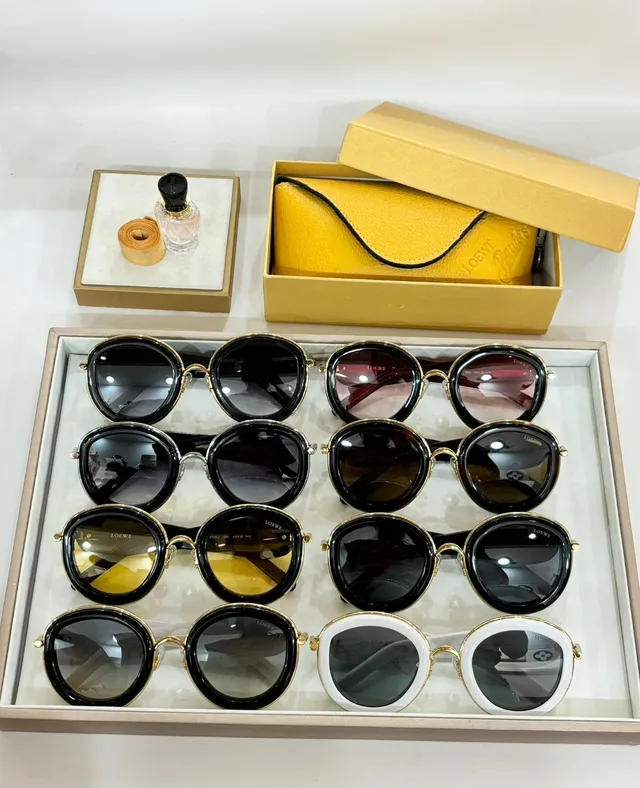 Loewe Anagram Black Burgundy Oversized Round Frame Dual-Tone Acetate Sunglasses 2