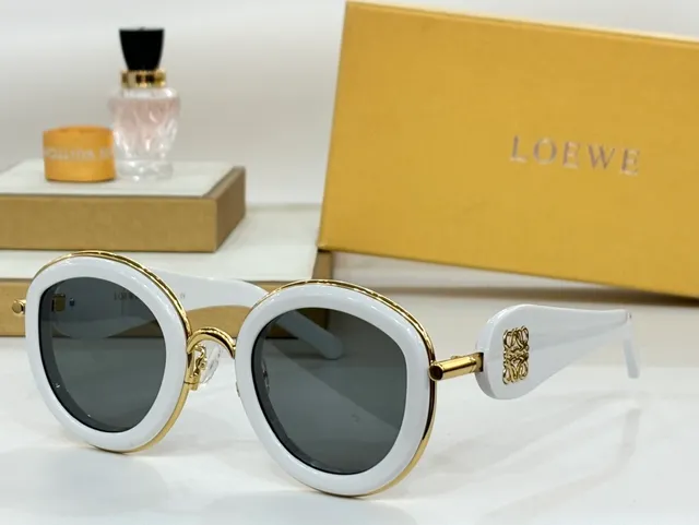 Loewe Anagram Black Burgundy Oversized Round Frame Dual-Tone Acetate Sunglasses 7