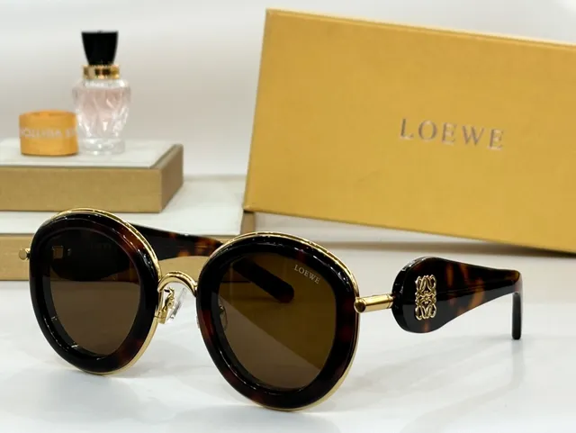 Loewe Anagram Black Burgundy Oversized Round Frame Dual-Tone Acetate Sunglasses 9