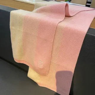 Loewe Anagram-Embroidered Gradient Pink Beige Cashmere Scarf