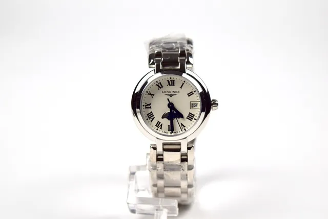 Longines Silver White Round Case Integrated Metal Bracelet Mechanical Watch 9