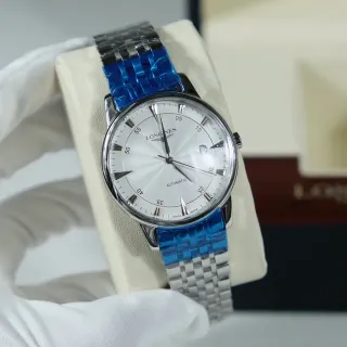 Longines Silver White Stainless Steel Case Sunburst Dial Mechanical Watch