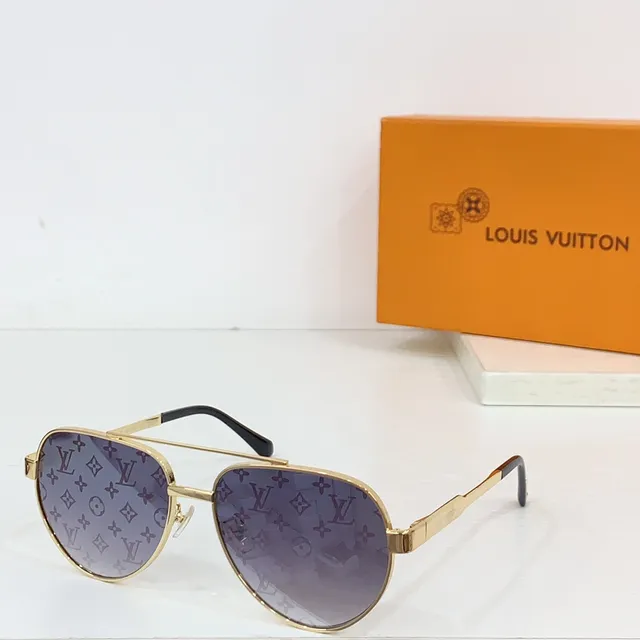 Louis Vuitton 飞行员风格 金色渐变镜片太阳镜 3