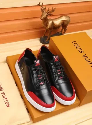 Louis Vuitton Black and Red Leather Lifestyle Sneaker 4