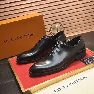 Louis Vuitton Black Glossy Cap Toe Oxford Shoes