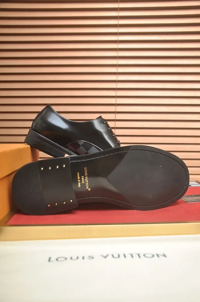 Louis Vuitton Black Gray Cap-Toe Damier Check Panel Oxford Shoes 3