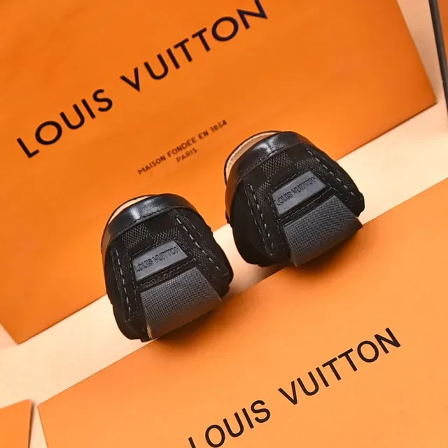 Louis Vuitton Black Gray Checkered Canvas Metallic LV Buckle Loafer 2