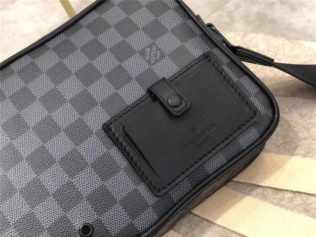 Louis Vuitton Black Gray Damier Graphite Monogram Canvas Rectangular Structured Silhouette Messenger Bag 14