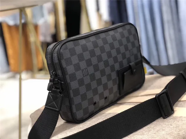 Louis Vuitton Black Gray Damier Graphite Monogram Canvas Rectangular Structured Silhouette Messenger Bag 16