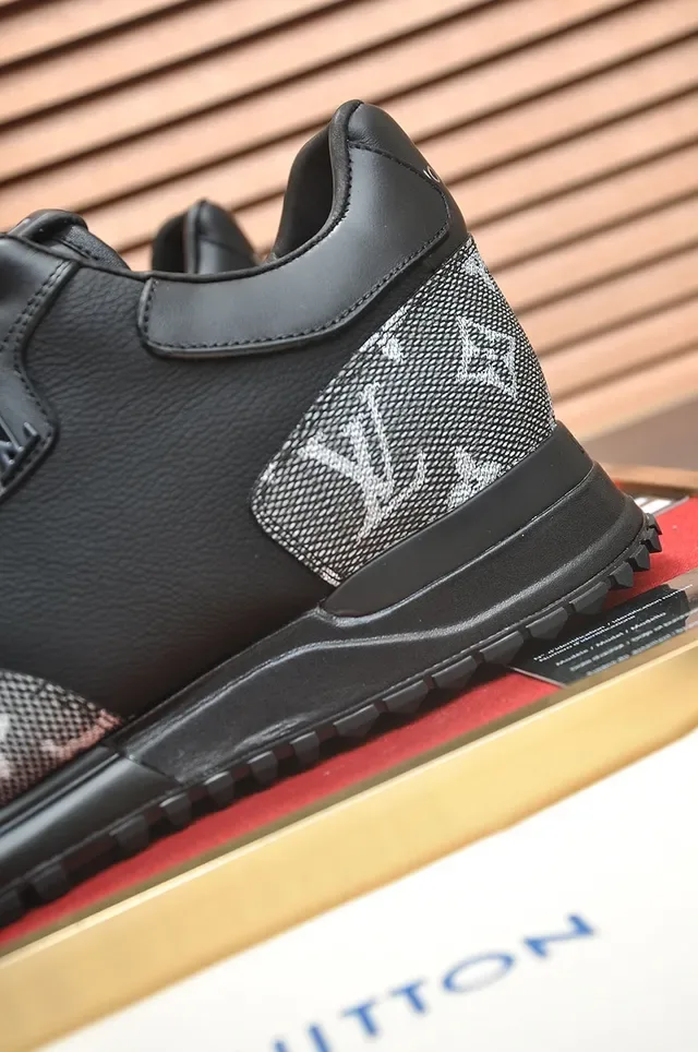 Louis Vuitton Black Gray Monogrammed Mesh Leather-Panelled Lifestyle Sneakers 2