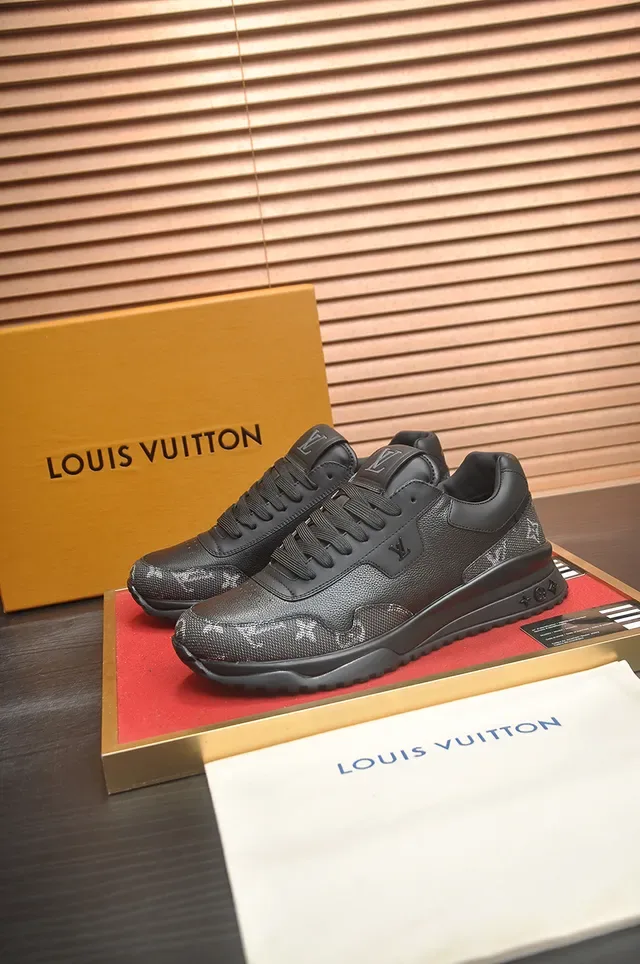 Louis Vuitton Black Gray Monogrammed Textile Smooth Leather Overlays Lifestyle Sneakers 4