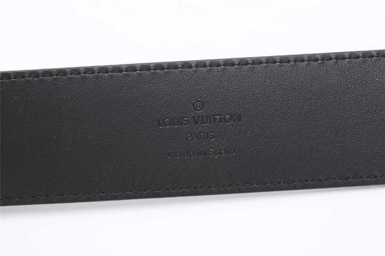 Louis Vuitton Black Monogram-Coated Matte Hardware Leather Belt 8