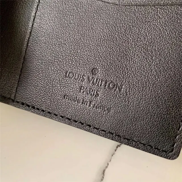 Louis Vuitton Black Pebbled Leather Embossed Monogram Card Holder 2