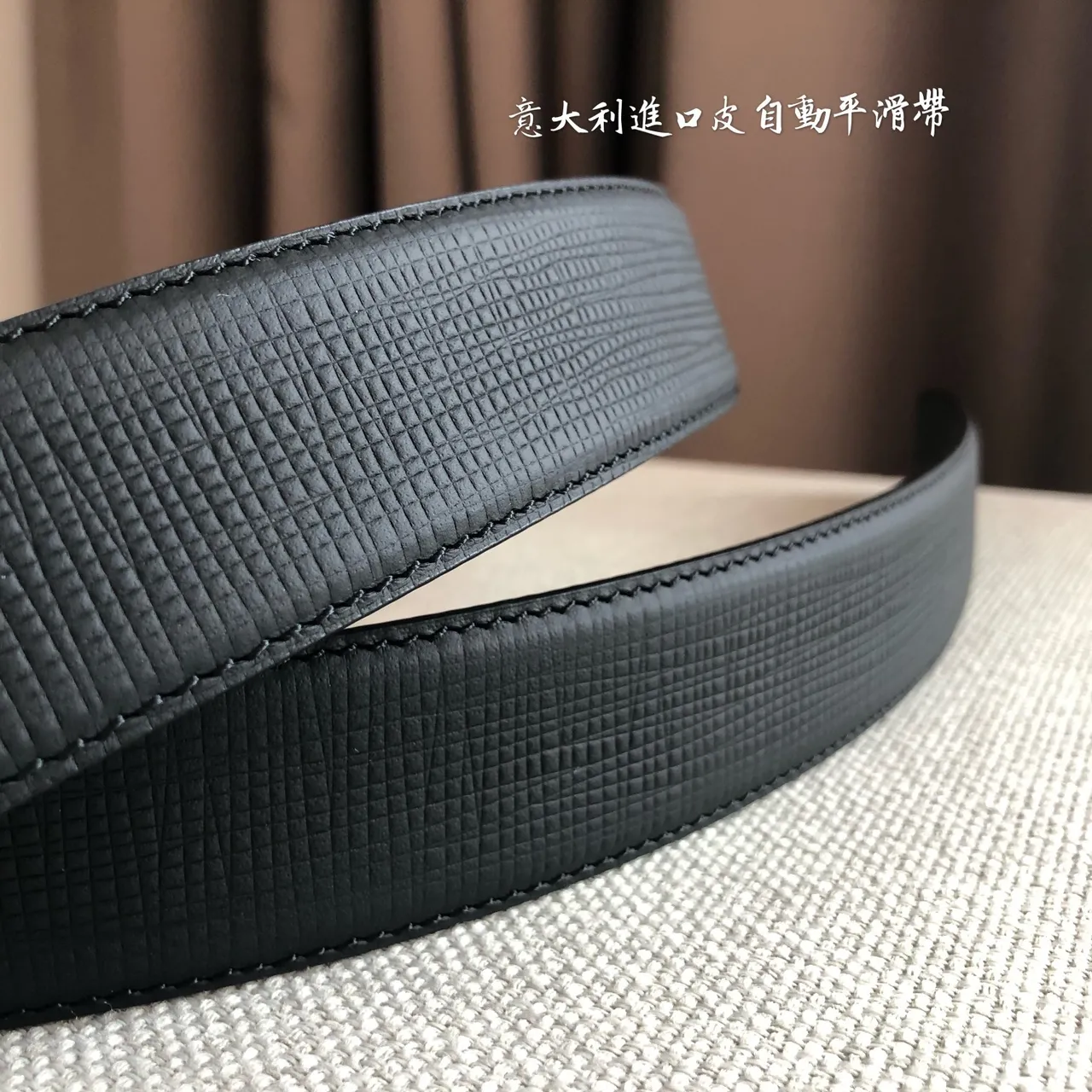 Louis Vuitton Black Silver Automatic Sliding Buckle Textured Leather Belt 6