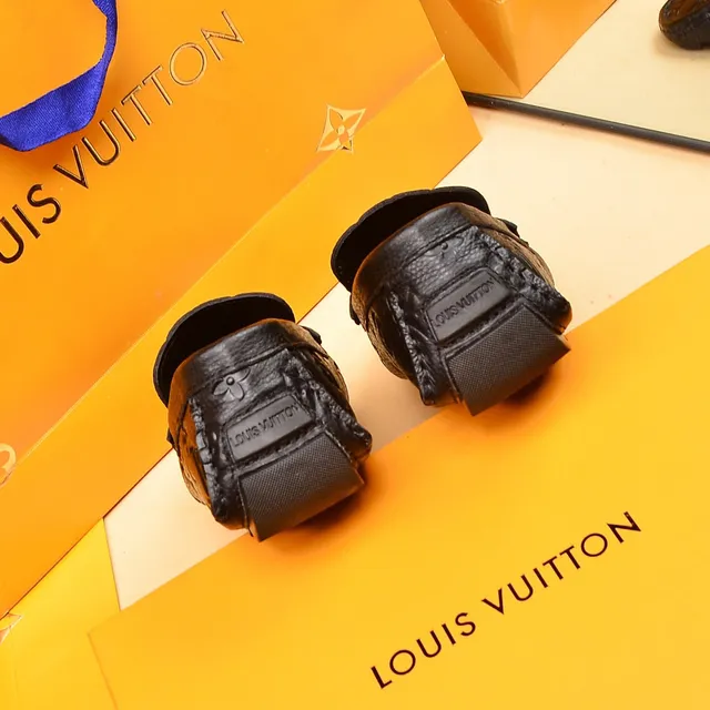 Louis Vuitton Black Silver Embossed Monogram Leather Chain Accent Loafer 2