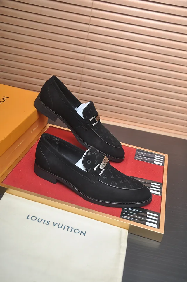 Louis Vuitton Black Silver Suede Upper Monogram-Print Vamp Loafer 4