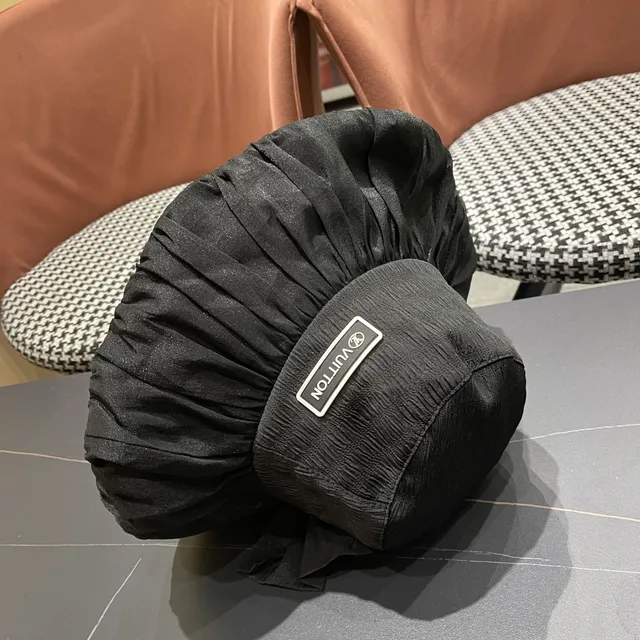 Louis Vuitton Black Structured Crown Gathered Ruffled Brim Bucket Hat 2