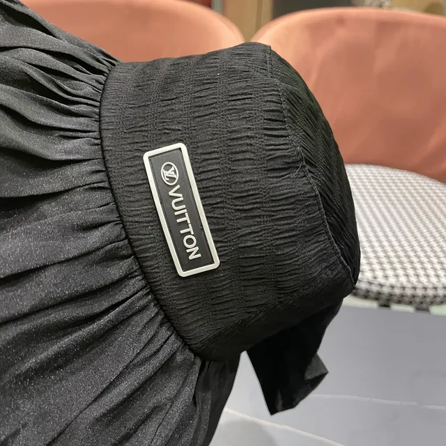 Louis Vuitton Black Structured Crown Gathered Ruffled Brim Bucket Hat 3