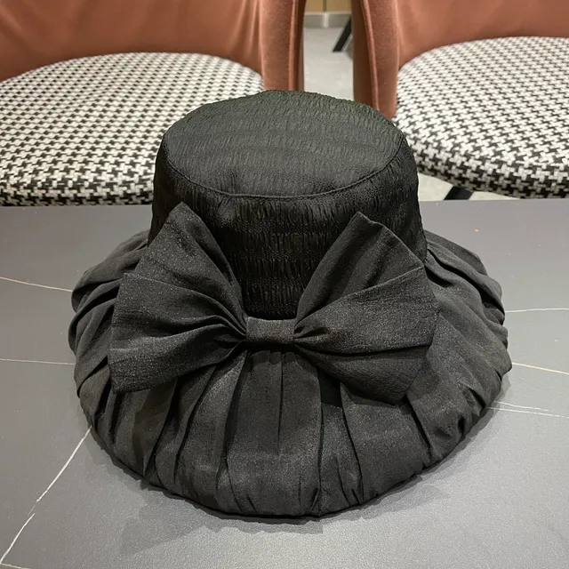 Louis Vuitton Black Structured Crown Gathered Ruffled Brim Bucket Hat 7