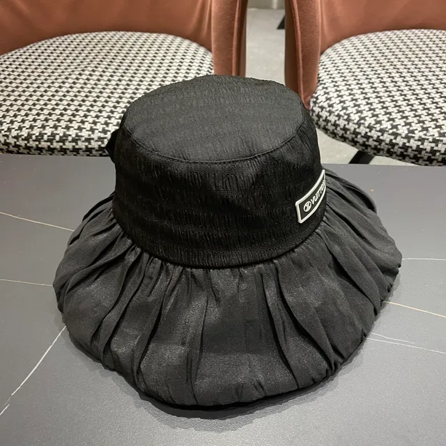 Louis Vuitton Black Structured Crown Gathered Ruffled Brim Bucket Hat 8