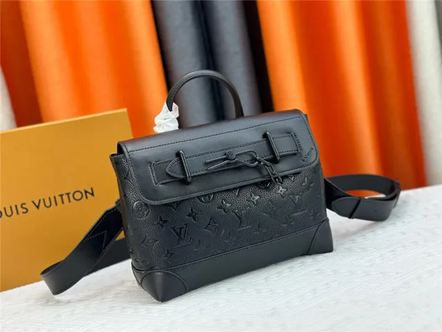 Louis Vuitton Black Structured Rectangular Silhouette Embossed Monogram Leather Handbag 9