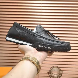 Louis Vuitton Black White Monogram Leather Upper Tassel Detail Loafer