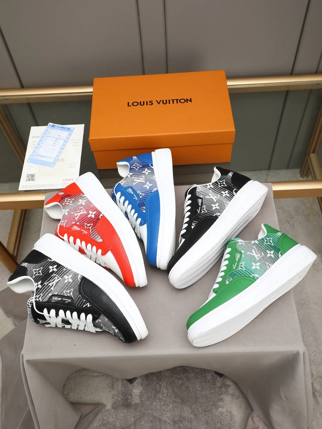 Louis Vuitton Black White Monogrammed Textile Pebbled Leather Panels Lifestyle Sneakers 2