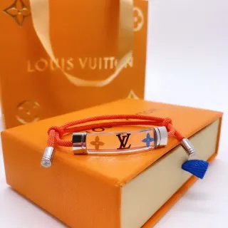 Louis Vuitton Bracelet Tube Orange Transparent Braided Cord Acrylic Bracelet
