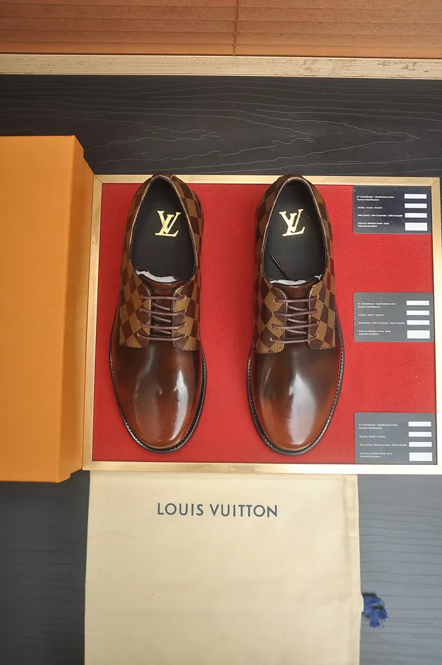 Louis Vuitton Marrón Beige Cap-Toe Dos Tonos Zapatos Oxford 5