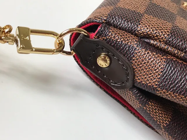 Louis Vuitton Brown Gold Damier Ebène Checkered Canvas Strap Chain Bag 8