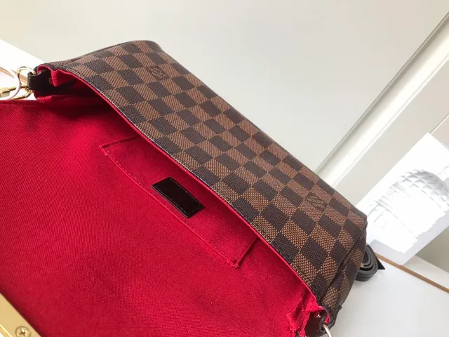 Louis Vuitton Brown Gold Damier Ebène Checkered Canvas Strap Chain Bag 9