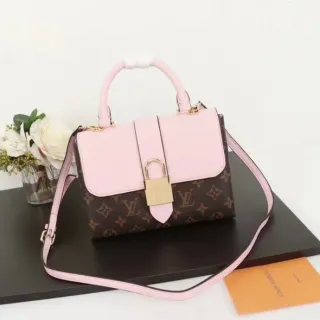 Louis Vuitton Brown Pink Structured Top-Handle Monogram Canvas Tote Bag