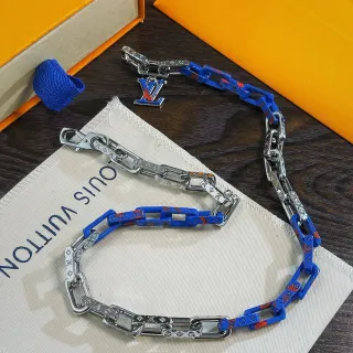 Louis Vuitton Chain Bracelet Blue Enamel Monogram Link Bracelet