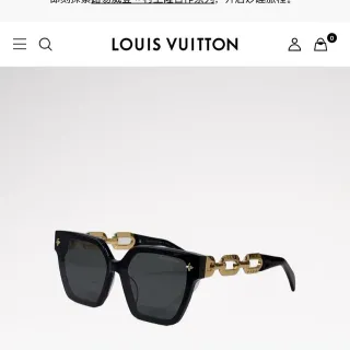 Louis Vuitton Chain Link Geometric Black and Gold Sunglasses