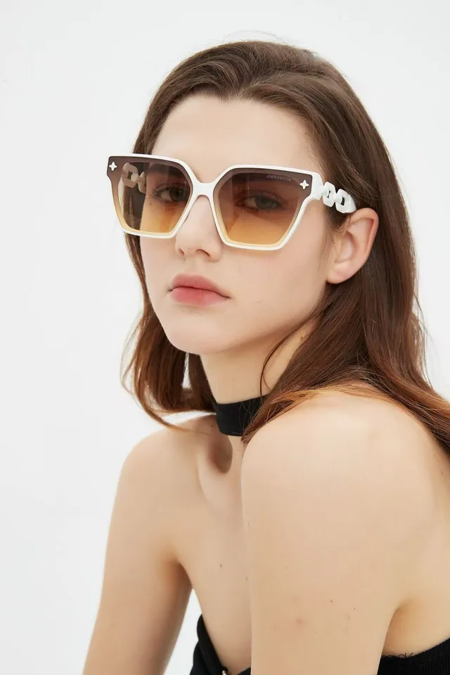 Louis Vuitton চেইন লিংক জ্যোমেট্রিক ব্ল্যাক এবং গোল্ড সানগ্লাসেস 2