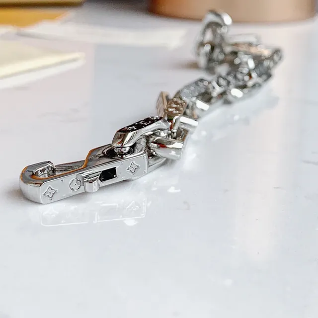 Louis Vuitton Chunky Chain-Link Engraved Monogram Bracelet 4