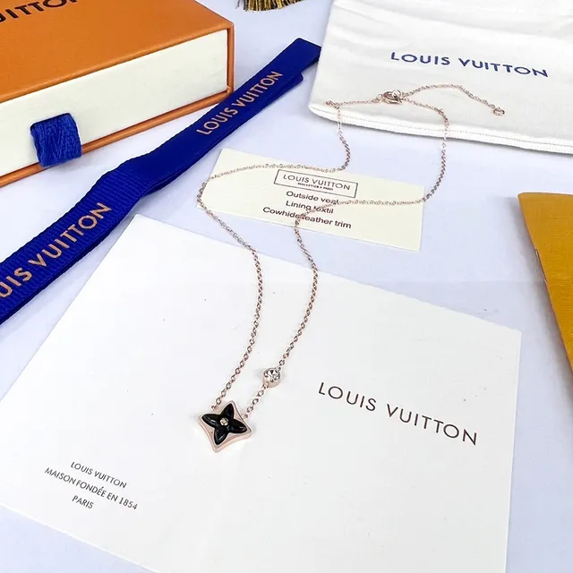 Louis Vuitton Color Blossom BB 18K Gold Black Enamel Necklace 5